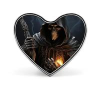 Heart Grim-Reaper Printed Brooch Badge for Backpacks Or Lapels