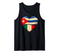 Heart Half Cuban Italian Roots Heritage Cuba Italy Tank Top