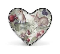 Heart Hand Drawn Rabbit Brooch Classic Mini Pin 1 Inch Aluminum Alloy Lapel Pin Personalized Button Badge for Backpack Hat Suit Jacket Clothing Decoration
