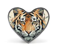 Heart Hand Drawn Tiger Brooch Classic Mini Pin 1 Inch Aluminum Alloy Lapel Pin Personalized Button Badge for Backpack Hat Suit Jacket Clothing Decoration