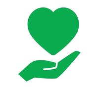 Heart Hand Love Charity Sign Donations Wall Stickers 34x40.6cm Do not Damage The Wall Surface Green