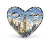 Heart Hand-painted City Brooch Classic Mini Pin 1 Inch Aluminum Alloy Lapel Pin Personalized Button Badge for Backpack Hat Suit Jacket Clothing Decoration