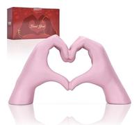 Heart Hand Sculpture, Pink Home Decor Aesthetics for Room Shelf Coffee Table Dining Table Centerpiece, Birthday Gift and Memorial Gift for Women, Girlfriend Girls Mom.