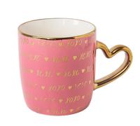 Heart Handle Ceramic Mug with Gold Heart Handle 350ml Assorted Designs