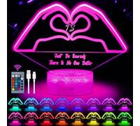 Heart Hands 3D Night Light - 16 Color Changing LED Lamp with Remote & Touch, Cool LED Room Decor for Girls, Women, Teens, Aesthetic Gifts for Music Lovers, Fans of Pop Culture Icons