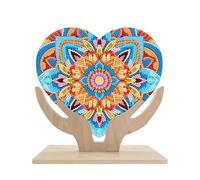 Heart Hands Diamond Art Painting Table Top Ornaments Mandala 5D Diamond Art Table Decorations Double Sided Special Shaped Beads by Number Stitch Arts and Crafts DIY Kits for Home Office Desktop Decor