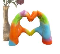 Heart Hands - Heart Hands Figurine, Aesthetic Designs Living Spaces Desks Shelves, Rainbow Hand Statue Love Gesture Figurine | Aesthetic Collectible Figurines For Table Office Bookshelf