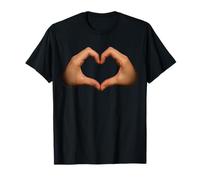 Heart Hands Love Gesture on Minimalist Art Tee T-Shirt