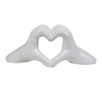 Heart Hands Ornament White Contemporary Design Perfect For Shelves Accent Tables