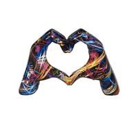 Heart Hands Sculpture | Colorful Graffiti Love Gestures Ornament | Colorful Painting Heart Hand Sculptures, Colorful Love Gestures Decorations, Love Gesture Pop Art Figures, Table Shelf Decoration,
