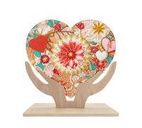 Heart Hands Sculpture Diamond Art Desktop Decorations DIY Kit 5D Diamond Art Painting Table Top Ornaments Double Sided Special Shaped Rhinestones Mosaic Art Crafts for Girl Home Office Tabletop Decor
