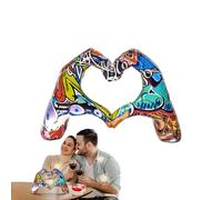 Heart Hands Sculpture - Graffiti Love Heart Statue | Love Finger Statue | Hand Loves Gesture Statues | Loves Finger Gesture Statues | Graffiti Hearts Staatue | Aesthetics Home Decor Gestures