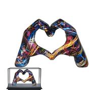 Heart Hands Sculpture - Graffiti Love Heart Statue | Love Finger Statue | Hand Loves Gesture Statues | Loves Finger Gesture Statues | Graffiti Hearts Staatue | Aesthetics Home Decor Gestures