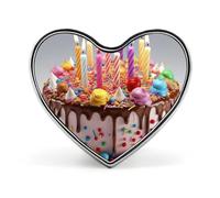 Heart Happy Birthday Beautiful Brooch Classic Mini Pin 1 Inch Aluminum Alloy Lapel Pin Personalized Button Badge for Backpack Hat Suit Jacket Clothing Decoration