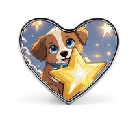 Heart Happy Little Dog Brooch Classic Mini Pin 1 Inch Aluminum Alloy Lapel Pin Personalized Button Badge for Backpack Hat Suit Jacket Clothing Decoration