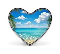 Heart Hawaiian Beach Brooch Classic Mini Pin 1 Inch Aluminum Alloy Lapel Pin Personalized Button Badge for Backpack Hat Suit Jacket Clothing Decoration