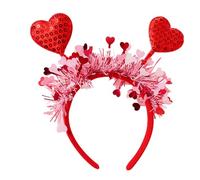 Heart Headpiece Kiss Headband | Red Sequined St Headband | San Headband Heart Costume for Festival, Celebration, Party, Wedding, Show