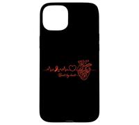 Heart Health Awareness Ribbon Red Minimalist Heartbeat Case for iPhone 15 Plus