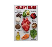 Heart Healthy Food Guide Oil Painting Art Poster Vintage Art, Wall Canvas, Decoration Aesthetic, Living Room, Kids Room Dormitory, Cafe, Bathroom, Suitable for Bedroom, Gym, Cool Classic 16x24inch(40x