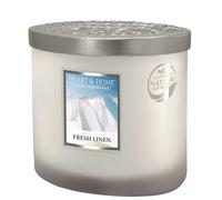 Heart & Home Twin Wick Ellipse Candle (Fresh Linen)