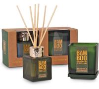 Heart & Home Gift Set - Bamboo Small Jar Candle & Mini Diffuser Winter Pine & Cedarwood