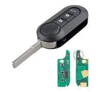 Heart Horse 3 Buttons Fiat Folding Remote Key Fob Cover with 433Mhz PCF7946 Chip Fit for Fiat 500 Doblo Ducato Qubo Grande Punto Panda Evo 2007-2018 Car Remote Key Shell Case - Delphi BSI