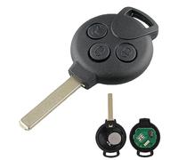 Heart Horse 433Mhz 3 Buttons Merce-des-be-nz Smart Keyless Entry Car Remote Control Replacement Key Fob Cover for Smart Fortwo 2007-2015 Key Shell Case with PCF7941 Chip and Battery & Blade