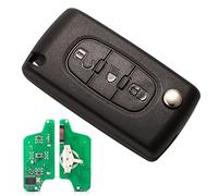 Heart Horse Key Fob Replacement for Peugeot 207 307 407, Flip Folding Remote Control Car Key Case with 433Mhz PCF7941 Chip, Citroen C2 C3 C4 C5 Remote Key, C3 Remote Key/307 Key Fob (3 Buttons)