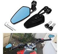 Heart Horse Motorcycle Blue Rearview Mirror, Universal 7/8" Rod Tail Mirror Motorcycle Rearview Mirror, HD, Explosion Proof, Convex Lens Wing Folding Rearview Mirror