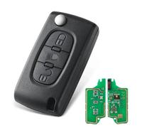 Heart Horse Smart Remote Car Key Case 3 Buttons Replacement Key Fob Shell Remote Case for Peugeot 207 307 407 C2 C3 C4 Picasso Berlingo Avec FSK 433MHz ID46 Chip HU83 Blade (CE0536)