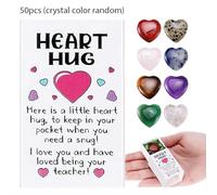 Heart Hug Tokens - 24/40/50/80 Pcs Crystal Heart Gift Set with Inspirational Cards & Gift Boxes, Bulk Teacher Appreciation Gifts, Thoughtful Keepsakes for Friends, Students, Thank You (8 Styles, 2cm)
