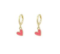 Heart Huggie Hoop Earrings for Women Mini Dangle Drop Earrings Hypoallergenic Tiny Cute Jewelry Gifts White Pink Yellow Black Coral, Zinc, No Gemstone