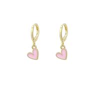 Heart Huggie Hoop Earrings for Women Mini Dangle Drop Earrings Hypoallergenic Tiny Cute Jewelry Gifts White Pink Yellow Black Coral, Zinc, No Gemstone