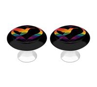 Heart Hummingbird Colorful Cabinet Knobs Stainless Steel Round Drawer Pulls for Wardrob Doorknob
