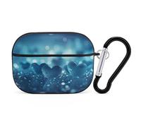Heart Image on Background Airpod Pro Case Cover Wireless Earbuds Case Protective Cover with Keychain Compatible with AirPods 1st & 2nd Generation Full Protective, Front LED Visible Black