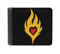 Heart in Flames Printed Bifold Wallet with Hidden Compartments Pocket Money and Credit Card Holder for Men Women