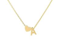 Heart Initial Necklace for Women, 18K Gold Plated Personalized Name Necklace, Dainty Birthday Gift for Her