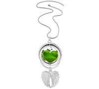 heart ireland st.patrick's day Pendant Angel Wings Rotating Necklace Jewelry