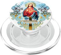 Heart Jesus Christ Vintage Cross Catholic Gifts PopSockets PopGrip for MagSafe