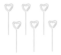 Heart Jewelry Accessories Note Holder, 6 Pcs Elegant Metal Wire Memo Clips, Heart-Shaped Card Holders for Photos, Table Numbers, and Cake Décor, Perfect for Weddings, Parties, and Home Décor
