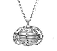 Heart Jewelry Long Beaded Necklaces for Women Woman Expanding Photo Locket Angel Wing Decoration Necklace Pendant Preppy Necklaces Letter Necklace for Women (Silver, One Size)