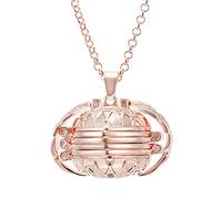 Heart Jewelry Long Beaded Necklaces for Women Woman Expanding Photo Locket Angel Wing Decoration Necklace Pendant Preppy Necklaces Letter Necklace for Women (Rose Gold, One Size)