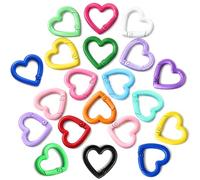 Heart Keyring Clip Rings 25mm 20pcs for Crafting | Durable heart key ring clips. 25mm size, 20pcs in random colors. Perfect for crafting, bags, and lanyards.