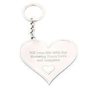 Heart Keyring 'Fill your life with Joy Harmony Peace Love and Laughter'