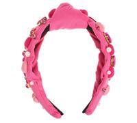 Heart Knotted Headband for Women Glass Diamonds | Fabric Base, Heart Decor, Baroque Style, Comfortable Wear for Everyday Style and Special Occasions