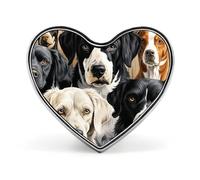 Heart Lapel Pin - A Pug Metal Brooch Pin, Fashionable Lightweight Round Badge for Shirts, Hats, Jackets, Love form, Aluminum, no gemstone