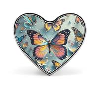Heart Lapel Pin - Running German Shepherd Dog Metal Brooch Pin, Fashionable Lightweight Round Badge for Shirts, Hats, Jackets, cute butterflies, Love form