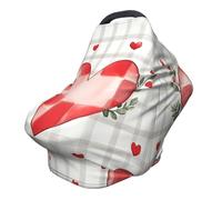 Heart Leaves Nursing Cover 360° Full Coverage Romantic Stretch Scarf for Breastfeeding and Car Seat Cover Fit for Most Pushchairs and Prams
