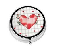 Heart Leaves Small Pill Box 3 Compartment Portable Pill Box for Purse Pocket Romantic Mini Medicine Organiser for Daily Vitamin Fish Oil Storage