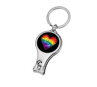 Heart LGBT Proud Rainbow Flag Nail Clipper for Men Women Portable Metal Nail Cutter with Nail File